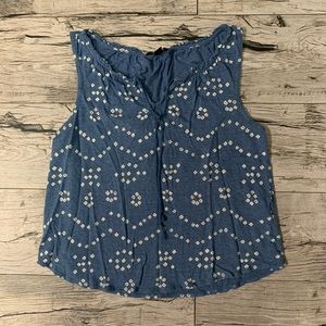 Lucky Brand Blue and White Dot Tank Top